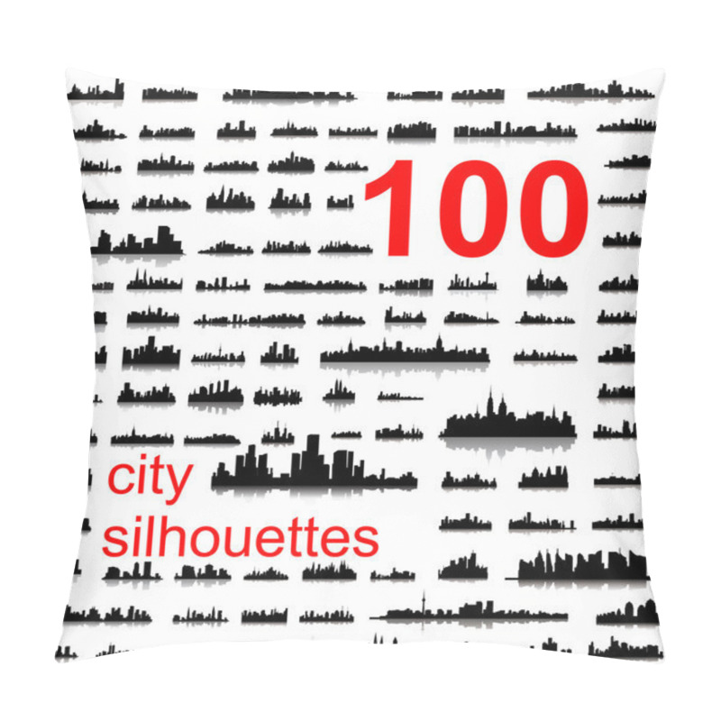 Personality  Detailed vector silhouettes of world cities pillow covers