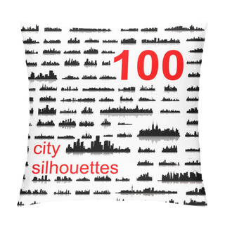 Personality  Detailed Vector Silhouettes Of World Cities Pillow Covers