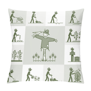 Personality  Gardening And Landscaping Illustration Pillow Covers