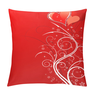 Personality  Valentines Day Background With Hearts And Flowers Pillow Covers