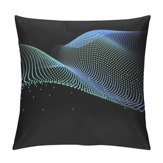 Personality  3d Sea Dots Wave Glowing Stream Background Flow Pillow Covers