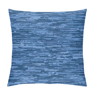 Personality  Seamless Texture Of Pixel Denim Blue Melange Marl Blend. Variegated Indigo Dye Color Tones. Dense Pixelated Noise Style. Disrupted Glitch Stripe Flowing Water Effect Background. Vector Swatch EPS 10  Pillow Covers