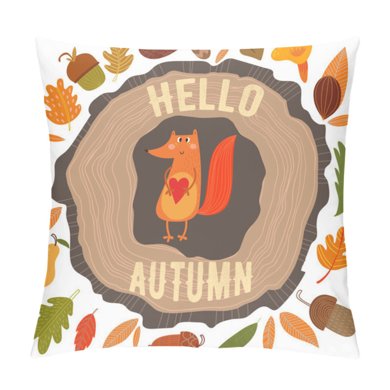 Personality  autumn card with fox pillow covers