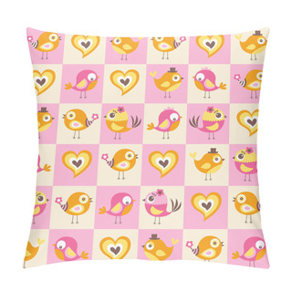 Personality  Birds Love Pattern Pillow Covers