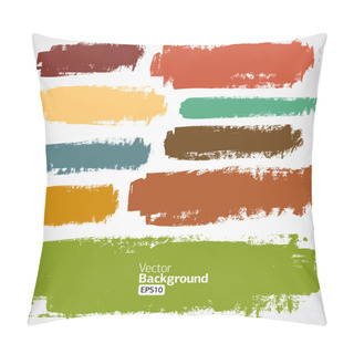Personality  Vector Set Of Grunge Colorful Brush Strokes Pillow Covers