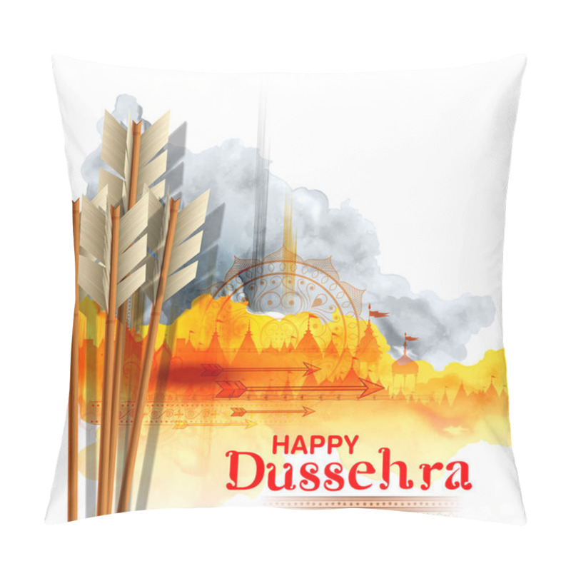 Personality  Arrow Of Rama In Happy Dussehra Festival Of India Background Pillow Covers