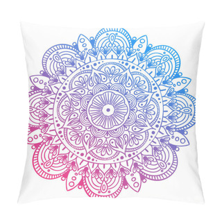 Personality  Mandala Vector Design Element. Round Ornament Decoration. Colorful Flower Pattern. Stylized Floral Motif. Complex Flourish Weave Medallion. Tattoo Print Pillow Covers