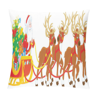Personality  Santa With Gifts In His Sledge Pillow Covers