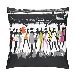 Personality  Fashion Show Crowd Vector Pillow Covers