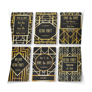 Personality  Set Of Art Deco Templates Pillow Covers