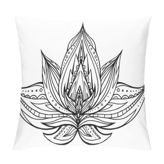 Personality  Outline Lotus With Boho Pattern. Pillow Covers