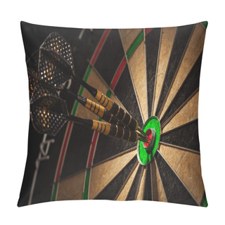 Personality  Three Darts In Bulls Eye Close Up Pillow Covers
