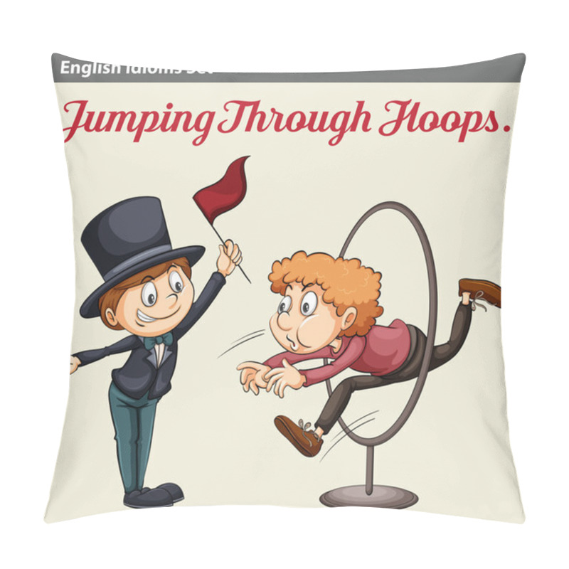 Personality  A man jumping through the hoops pillow covers