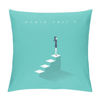 Personality  Businesswoman New Opportunities Concept. Business Women Career Growth On Corporate Ladder. Pillow Covers