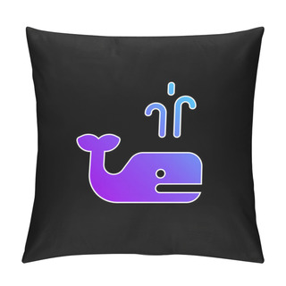 Personality  Blue Whale Blue Gradient Vector Icon Pillow Covers