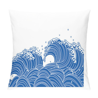 Personality  Blue Wave, Japanese Style.sea. Pillow Covers