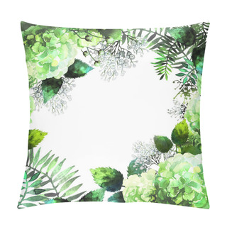 Personality  Green Watercolor Hydrangea Design Pillow Covers