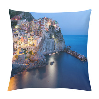 Personality  Scenic Night View Of Colorful Village Manarola In Cinque Terre,  Pillow Covers