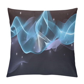 Personality  Blue Wave Against A Black Background Pillow Covers