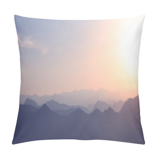 Personality  Ridge Mountains Landscape. Sunset, Sunrise, Nature Background. N Pillow Covers