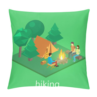 Personality  Isometric Landscape For Camping Pillow Covers