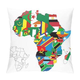 Personality  Africa Continent Flag Map Pillow Covers