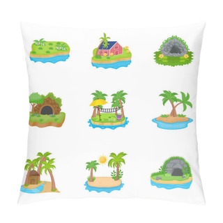 Personality  Island Vector Icons Set  Pillow Covers