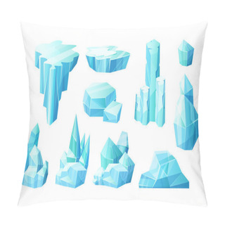Personality  Crystals Of Ice, Iceberg Broken Pieces Of Ice, Icicles Pillow Covers