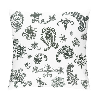 Personality  Collection Of Vector Hand Drawn Monochrome Decorative Elements.  Pillow Covers