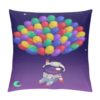 Personality  Astronaut With Balloons Pillow Covers