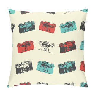 Personality  Decarative Seamless Pattern With Old Camera Pillow Covers