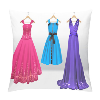 Personality  Woman Beautiful Dresses On Hanger Pillow Covers