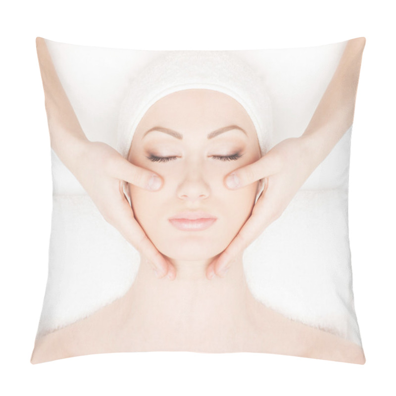 Personality  Young Beautiful Lady Getting Spa Treatment Pillow Covers