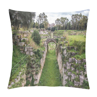 Personality  Ancient Ruins In Syracuse Pillow Covers