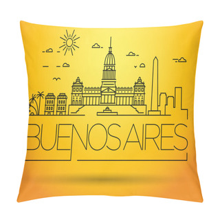 Personality  Buenos Aires City Skyline With Typographic Design Pillow Covers