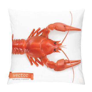 Personality  Realistic Red Crayfish Pillow Covers