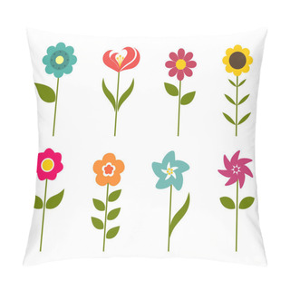 Personality  Colorful Flowers Icons Pillow Covers
