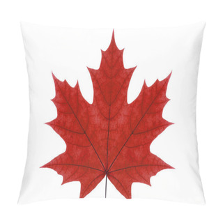 Personality  Red Maple Leaf On A White Isolated Background. Autumn Leaf Of Canadian Maple. Pillow Covers