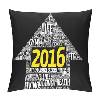 Personality  2016 Goals Health Word Cloud Pillow Covers