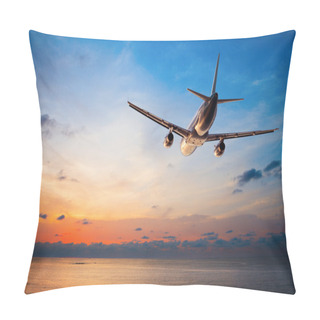 Personality  Airplane Flying At Sunset Pillow Covers