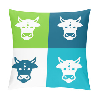Personality  Animal Flat Four Color Minimal Icon Set Pillow Covers