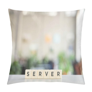 Personality  White Cubes With Word Server On Office Desk Pillow Covers