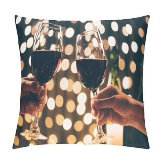 Personality  Women Clinking Glasses With Wine Pillow Covers