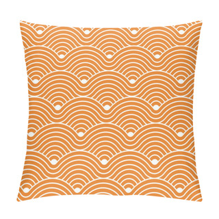 Personality  Geometric Repetitive Curvy Waves Pattern Texture Background. Vector Graphic Illustration Template. Pillow Covers