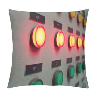 Personality  Red And Green Light Led On Electric Control Panel Showing On/off Status Pillow Covers