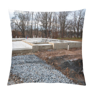 Personality  Concrete Foundation For A New House Site Masonry Metal Corner Pillow Covers