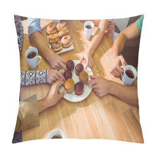 Personality  Business People Taking Cakes On Table Pillow Covers