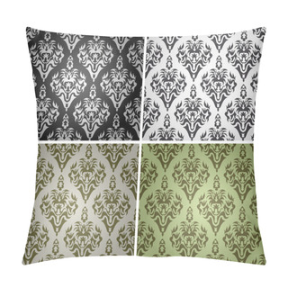 Personality  Set Of Seamless Backgrounds With Floral Pattern 2 Pillow Covers