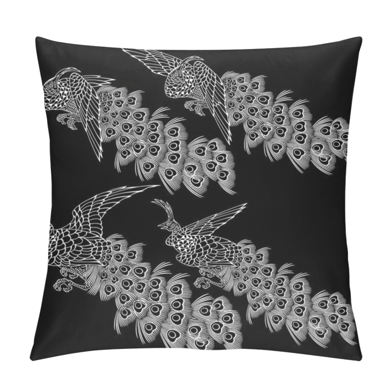 Personality  Japanese painting peacock pillow covers