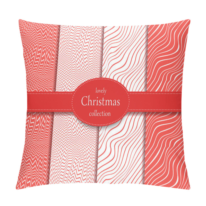 Personality  Collection of 4 elegant seamless lines. Valentines day or Christmass pattern with heart. Christmass love pattern. pillow covers